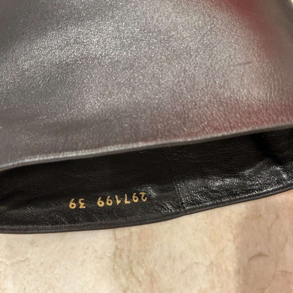 GUCCI Rodano black leather gold studded heel boots - Picture 11 of 14